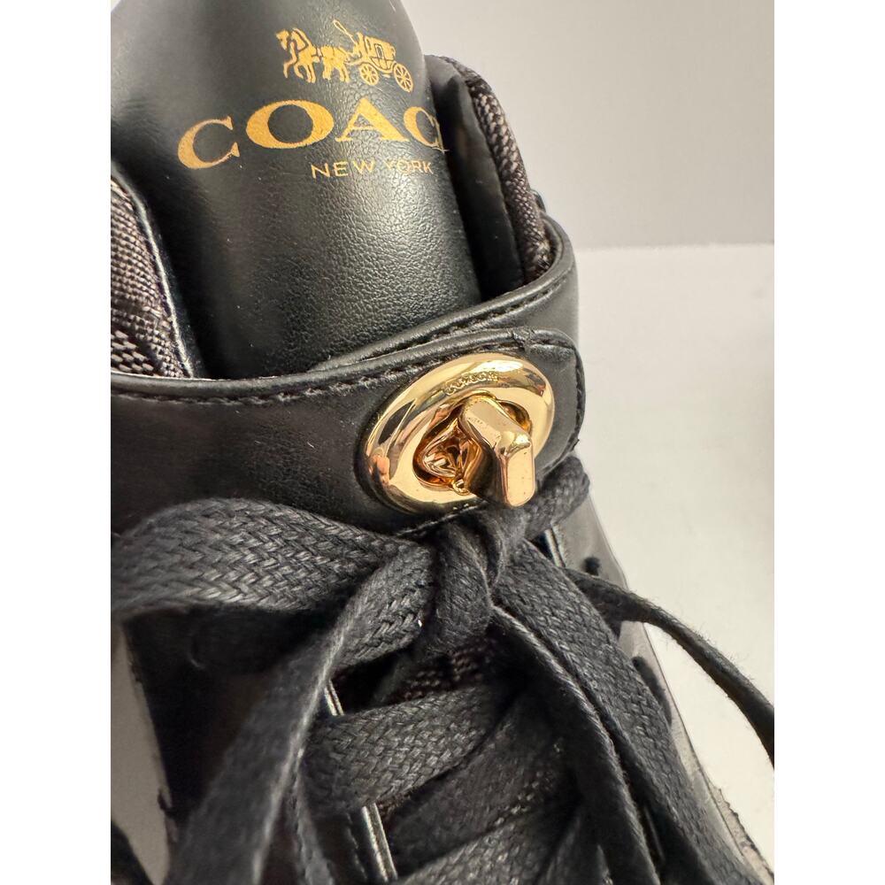 Coach Ray Outline High Top Sneakers style in black smoke #Q7838 - Picture 13 of 13